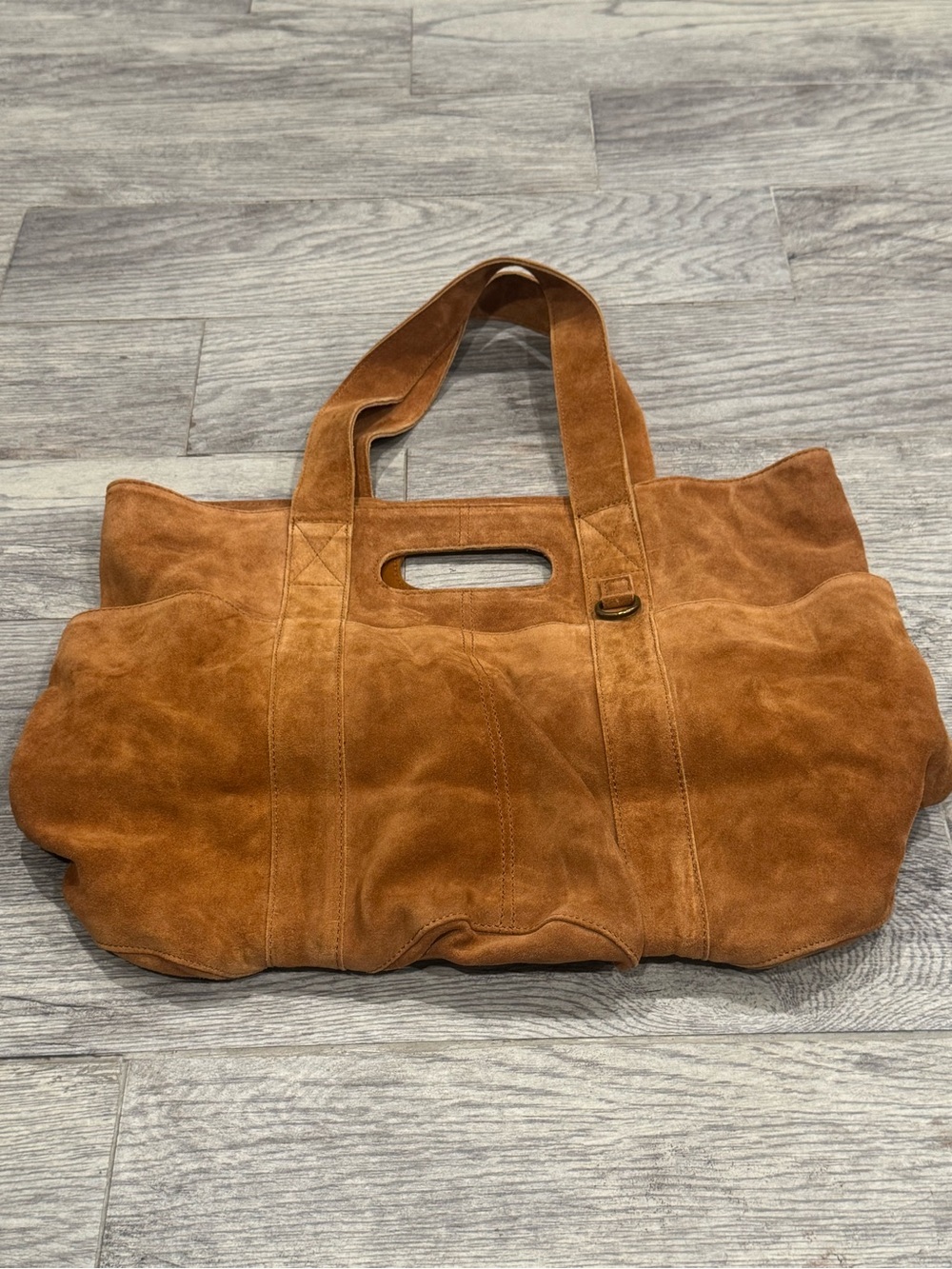 Free People Suede Caravan tote bag in camel - Picture 4 of 8